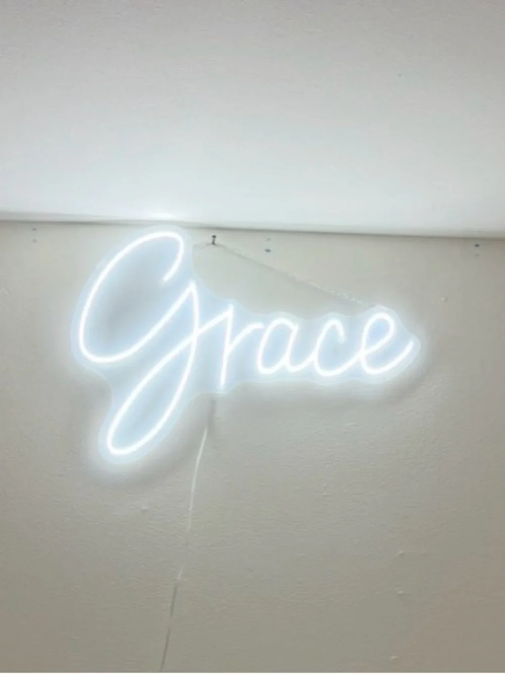 Grace Neon Wall Sign - White LED Script